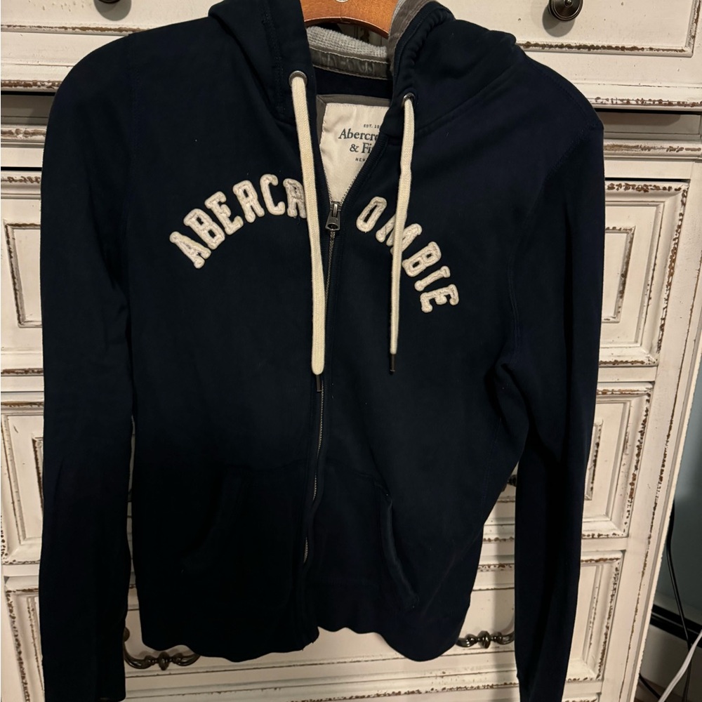 Vintage Abercrombie & Fitch large navy blue zipup